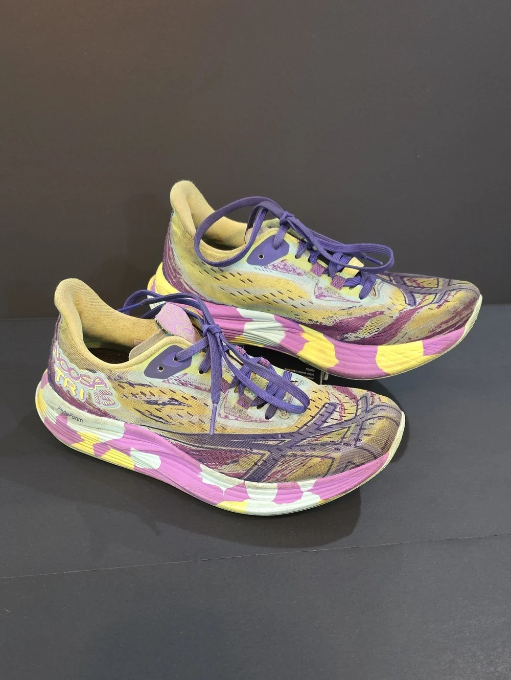 Asics Gel-Noosa Tri 15 Women's Purple and Yellow Running Shoes Size 7.5